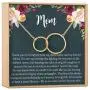 Mom Gift Necklace: Mother Daughter Jewelry, Thank You Mom, 2 Interlocking Circles (gold-plated-brass, NA) Mom Gift Necklace: Mother Daughter Jewelry, Thank You Mom, 2 Interlocking Circles (gold-plated-brass, NA)