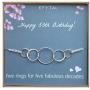 EFYTAL 50th Birthday Gifts for Women, Sterling Silver Five Circle Bracelet for Her, 5 Decade Jewelry 50 Years Old