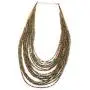 Bohemia Style 20 Layers Bib Statement Collar Glass Beaded Choker Necklace Fashion Jewelry For Women (Gold) Bohemia Style 20 Layers Bib Statement Collar Glass Beaded Choker Necklace Fashion Jewelry For Women (Gold)