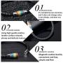 Jakob Miller Rainbow Necklace and Bracelet Set Stainless Steel Dog Tag Pendant Necklace and Handmade Magnet LGBT Pride Leather Bracelet for Unisex