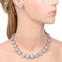 EVER FAITH Wedding Round Pave CZ Star Inspired Jewelry Set - Necklace Earrings Bracelet
