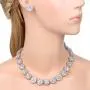 EVER FAITH Wedding Round Pave CZ Star Inspired Jewelry Set - Necklace Earrings Bracelet