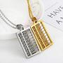 Ineffable 18K Gold Plated/Stainless Steel Abacus Necklaces for Women Pendant Necklaces Men Vintage Matching Chain Valentine Gift