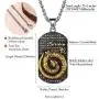 FindChic Mens Dog Tag Antiqued Finish Chinese Zodiac Sign Necklaces Stainless Steel 18K Gold Plated Kanji Pendants Customized Jewelry Birthday Gift