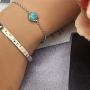 Agvana Turquoise Bracelet Sterling Silver Created Blue Turquoise Bracelet December Birthstone Jewelry Christmas Gifts for Women Teen Girls Mom Grandma Wife Daughter, Adjustable Chain 6.7+1.6