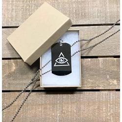 Illuminati Custom Engraved Pendant Charm with Necklace Keychain Jewelry or Bags