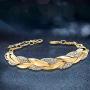 AOOVOO Bracelets for Women, 14K Gold Simulated Flower Leaf Classic tennis Bracelet Jewelry with Sparkling 5A Cubic Zirconia, Roman Wedding Wristband, Gifts for Mom