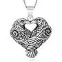 925 Sterling Silver Heart Love Couple Raven Crow Pendant Necklace 18'' for Women, Teen 925 Sterling Silver Heart Love Couple Raven Crow Pendant Necklace 18'' for Women, Teen