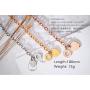 JUPPE 14K Rose Gold Titanium Steel Engraved Bracelet Personalized Bangle Gift for Women Girls