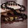 FIBO STEEL 4 Pcs Feng Shui Black Obsidian Wealth Bracelet Necklace Set for Men Women Good Lucky Nafu Necklaces Black Bead Bracelet Jewelry Adjustable FIBO STEEL 4 Pcs Feng Shui Black Obsidian Wealth Bracelet Necklace Set for Men Women Good Lucky Nafu Necklaces Black Bead Bracelet Jewelry Adjustable
