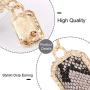 Campsis Vintage Geometric Dangle Earrings Gold Statement Drop Earring Snakeskin Pattern Pendant Earring Halloween Party Jewelry for Women and Girls