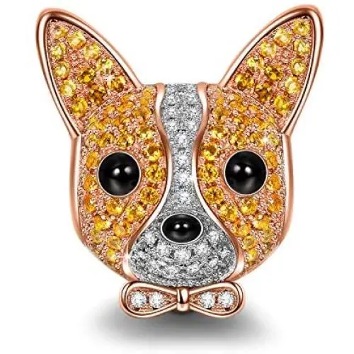 NINAQUEEN Chihuahua Bolt Bracelets Charms for Bracelet 925 Sterling Silver Charm Rose-Gold Plated Puppy Dog Charms Animal Bead with 5A Cubic Zirconia NINAQUEEN Chihuahua Bolt Bracelets Charms for Bracelet 925 Sterling Silver Charm Rose-Gold Plated Puppy Dog Charms Animal Bead with 5A Cubic Zirconia