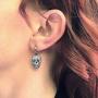Colorful Skull Dangle Earrings: Halloween Day of the Dead (Dia De Los Meurtos) Drop Studs