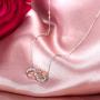 Sllaiss Sterling Silver Infinity Rose Pendant Necklace for Women Sets with Austria Zirconia 18K White Gold Plated Jewelry with Gift Box