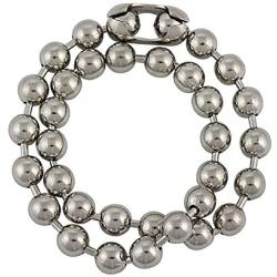 DragonWeave 9.5mm Extra Large Silver Steel Ball Chain Mens Necklace Extra Durable Color Protect Finish Any Length