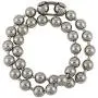 DragonWeave 9.5mm Extra Large Silver Steel Ball Chain Mens Necklace Extra Durable Color Protect Finish Any Length