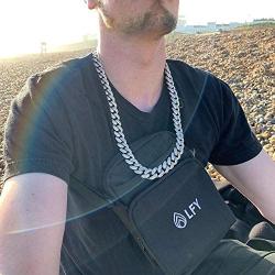 GOLD IDEA JEWELRY 20mm Hip Hop Stainless Steel VVS Lab Diamonds Iced Out Miami Cuban Link Chain