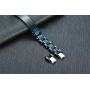 MEALGUET Personalized Free Engraving Mens 2-Tone Black Blue Masculine Stainless Steel Medical Alert ID Bracelet for Men