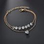 Shanzeh Gold Chain Wave Style and Crystal stones Bracelet for Girls and Women with adjustable size [ATYA 1045]