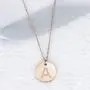 KEPKGO Alphabet Initial Tiny Letter Pendant Necklace, Rose Gold Plated Children Round Disc Double Sided Engraved Hammered Name Adjustable Personalized Crystal for Women Girls Children Jewelry Gifts KEPKGO Alphabet Initial Tiny Letter Pendant Necklace, Rose Gold Plated Children Round Disc Double Sided Engraved Hammered Name Adjustable Personalized Crystal for Women Girls Children Jewelry Gifts