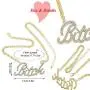 Q&Q Fashion Celebrity Urban Big Bling Bitch Necklace Word Crystal Pave Rhinestone Chunky Chain Best Friend Friendship Jewelry BFF Gift