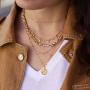 KissYan Birth Flower Necklace, 18K Gold Plated Embossed Disk Karma Circle Coin Necklace Dainty Birth Month Floral Necklaces Simple Minimalist Delicate Birthday Jewelry Gift for Her
