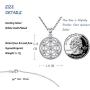 Sterling Sliver Necklace For Women,Flower of Life Pendant,Seed of Life Necklace,Sacred Geometry Round Circle Charm Pendant with Zircon,Yoga Jewelry Necklace Chain 18 inches with Jewelry Gift Box