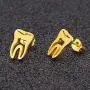 LIZD 3PAIR(6pcs) Cute Stainless Steel Stud Earring Ear Ring Jewelry Pretty,ECG,Teeth,Triple Star Shape