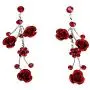 Faceted Metal Rose & Crystal Rhinestone Necklace & Earring set for Bridal, prom (Red) Faceted Metal Rose & Crystal Rhinestone Necklace & Earring set for Bridal, prom (Red)