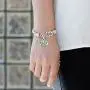 Inspired Silver - Silver Pave Heart Charm Bracelet with Cubic Zirconia Jewelry