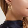 Carleen 14K Gold Plated Sterling Silver Hoop Earrings Open Thick Cable Twisted Minimalist Fine Jewelry Earrings for Women Girls, Diameter 1.4 INCH