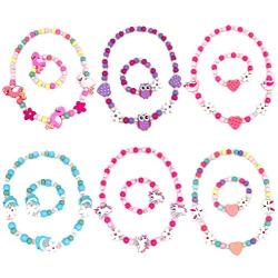 Elesa Miracle Little Girl Kids Unicorn Owl Flamingo Woodland Necklace Bracelet Set