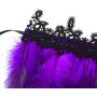 CHICTRY 1 Pair Feather Cuffs Halloween Wrist Cuffs Bracelets with Ribbon Ties for Victorian Cosplay Costume Game Party