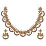 Tarinika Tusti Antique Gold-Plated Indian Jewelry Set with Necklace and Earrings - Red Green