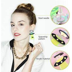FENICAL UFO Earring Exaggerated Earring Acrylic Earring Drop for Woman Girls Ladies 1Pair