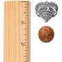 Inspired Silver - Silver Pave Heart Charm for Bracelet with Cubic Zirconia Jewelry