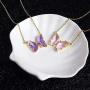 GOODYRZJ Butterfly Necklace, Dainty Cute Gold Plated Butterfly Necklaces for Women Teen Girls Adjustable Layering Necklaces Butterfly Chain Choker Jewelry Pendant Sets