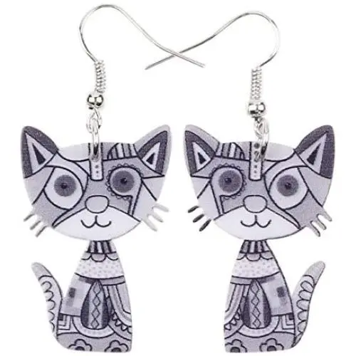 Acrylic Drop Cat Earrings Pets Funny Design 7 Color Lovely Gift For Girl Women By The Bonsny Acrylic Drop Cat Earrings Pets Funny Design 7 Color Lovely Gift For Girl Women By The Bonsny