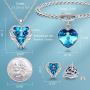 CDE Angel Wing Jewelry Set 4 Pieces Heart Pendant Necklace Stud Earrings and Bracelets Christmas Jewelry Gifts for Women