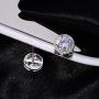 Silver Cubic Zirconia Stud Earrings for Women CZ Stud Earrings Sterling Silver 18k White Gold Plated Halo Stud Hypoallergenic Earrings Simulated Diamond Stud for Girls Fashion Everyday Jewelry