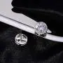 Silver Cubic Zirconia Stud Earrings for Women CZ Stud Earrings Sterling Silver 18k White Gold Plated Halo Stud Hypoallergenic Earrings Simulated Diamond Stud for Girls Fashion Everyday Jewelry