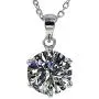 Juliani 18k-Gold-Plated Hypoallergenic Pendant Necklace - 10mm 3 Carat CZ Diamond | Solitaire Chain Jewelry Women Girls | Kids Teens