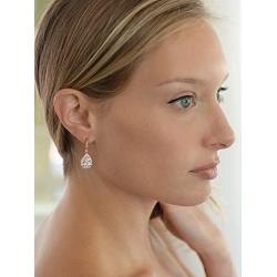 Mariell Rose Gold Cubic Zirconia Wedding Drop Earrings for Women, Jewelry for Bride, Prom, Bridesmaids