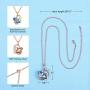 JWARTIZIAON Heart Necklace Jewelry for Women - Plated Pendant Necklace Jewelry with Blue Crystal, Anniversary Birthday Jewelry Gifts Rose Gold