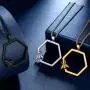 beautlace Honeycomb Hexagon Necklaces 18K Gold/Silver/Black Gun Plated with Honey Bee Pendant Charm Jewelry Gifts for Men and Women KP0128