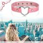 OIDEA Christmas Bracelets Gifts Adjustable Leather Heart Charm Choker Necklace for Women Party Cosplay Halloween Decorations, Pink, Black, Blue, Red, White, Purple