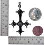 Punk Rock Gothic Jewelry inverted Black St Peter Cross Black Silver Pewter Mens pendant necklace Amulet Charm for men w Silver Ball Chain