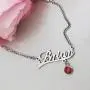 QeenseKc Name Necklace Personalized Necklace with Red Birthstone Script Initial Customized Stainless Steel Jewelry for Women Sturdy Cuban Link Chain QeenseKc Name Necklace Personalized Necklace with Red Birthstone Script Initial Customized Stainless Steel Jewelry for Women Sturdy Cuban Link Chain