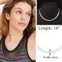 NUZON 14K Gold Plated Snake Chain Choker Thick 5MM Flat Herringbone Link Necklace Dainty Jewelry Gift for Women Girls 14