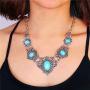 Simsly Baroque Necklace Silver Necklaces Chain and Earring Set for women and Girls